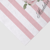 Country Chic Rosa Streifen Rose Bouquet Mit Monogr Seidenpapier (Ausschnitt)