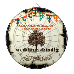 Country Chic Rustic Wedding Dart Board Dartscheibe