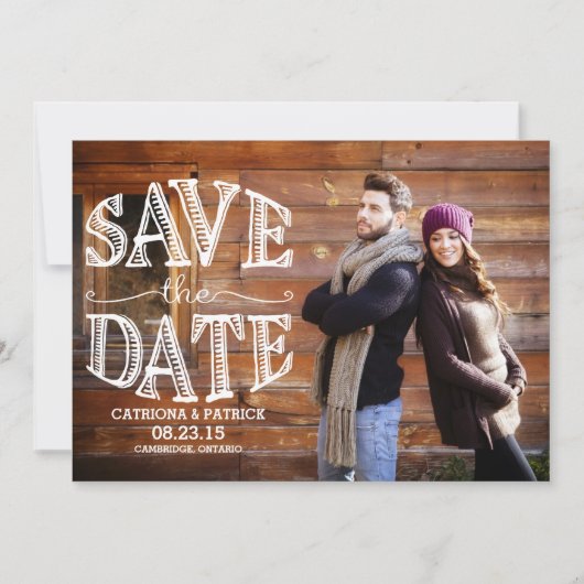 Country Chic Rustikales Save the Date Foto (Vorderseite)