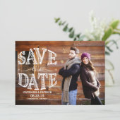Country Chic Rustikales Save the Date Foto (Stehend Vorderseite)