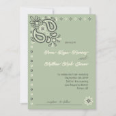 Country Chic Sage Green Moderne Western Hochzeit Einladung (Vorderseite)