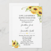 Country chic sonnenblumen blumenreiche Verlobung Einladung (Vorne/Hinten)