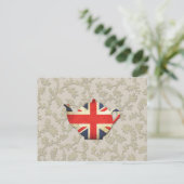 Country Chic Union Jack Flag Teapot Postkarte (Stehend Vorderseite)