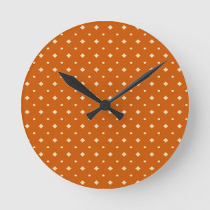 Country chic, verbrannt orange, neutral, Muster Runde Wanduhr