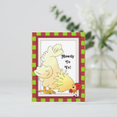Country Chicken Howdy Cartoon Postkarte (Stehend Vorderseite)