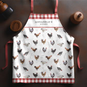 Country Chicken Pattern Red Karos Schürze