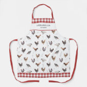 Country Chicken Pattern Red Karos Schürze (Vorderseite)