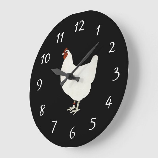 Country Chicken Wall Clock Große Wanduhr (Winkel)