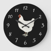 Country Chicken Wall Clock Große Wanduhr (Vorderseite)
