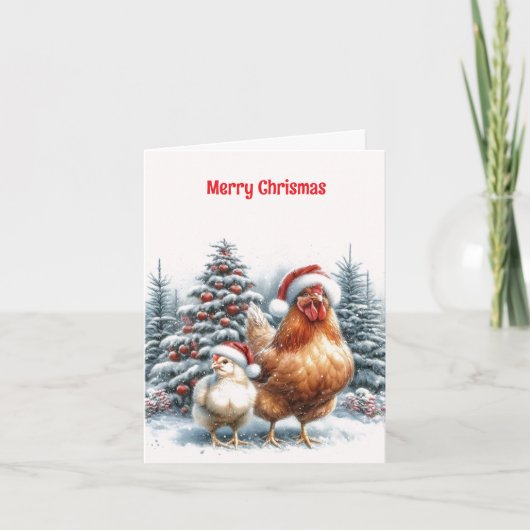 Country Chicken Weihnachtskarte Karte (Vorderseite)