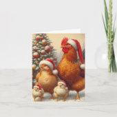 Country Chicken Weihnachtskarte Karte (Vorderseite)