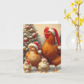 Country Chicken Weihnachtskarte Karte (Gelbe Blume)