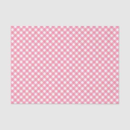 Country Chill Pastel Baby Pink Gingham Seidenpapier (Vorderseite)