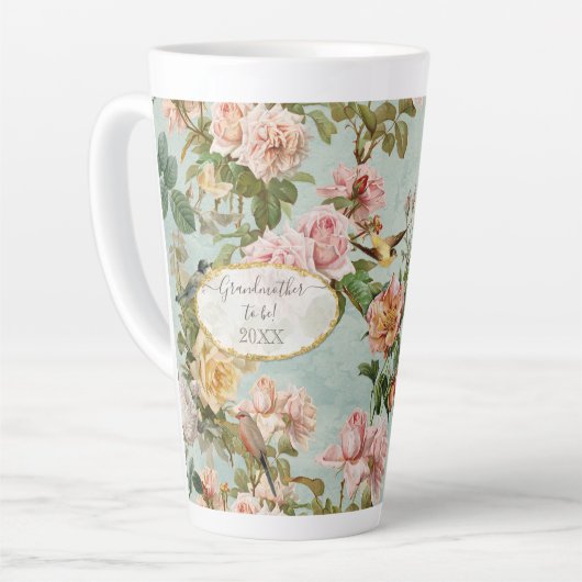 Country Chor Floral Blush Aqua Muster Großmutter Milchtasse (Linke Ecke)