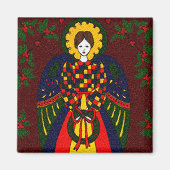 Country Christmas Angel Magnet (Vorne)