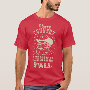 Country Christmas Cowboy Santa T-Shirt