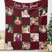 Country Christmas Custom Red Kariert Foto Collage Fleecedecke
