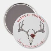 Country Christmas Deer Head Rentier Skull Antlers Magnet (Vorderseite/Rückseite)