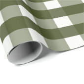 Country Christmas Farm Green White Kariert Pattern Geschenkpapier (Rolleneckpunkt)