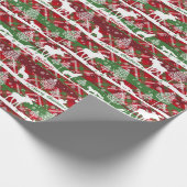 Country Christmas Forest Wolf Moose Geschenkpapier (Ecke)