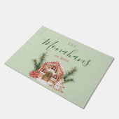 Country Christmas Gingerbrett House Fußmatte (Schrägansicht)