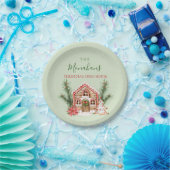 Country Christmas Gingerbrett House Pappteller (Party)