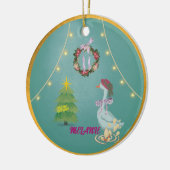 Country Christmas Goose Ceramic Ornament (Links)