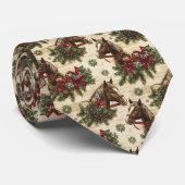 Country Christmas Horses Krawatte (Gerollt)