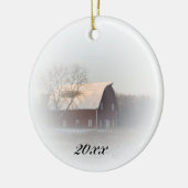 Country Christmas Red Barn Dating Keramikornament (Links)