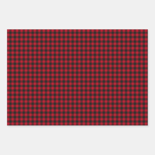 Country Christmas Rustic Holiday Buffalo Kariert W Geschenkpapier Set (Vorderseite)