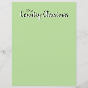 Country Christmas Sprichwort Green Rustic Letterhe
