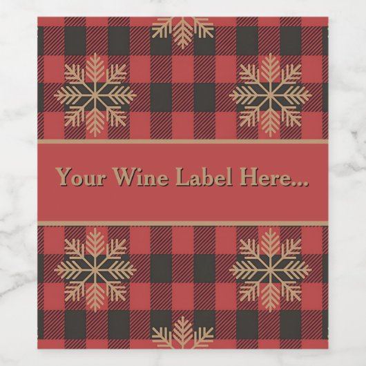 Country Christmas Wine Label – Rustic Design Weinetikett (Einzelnes Label)