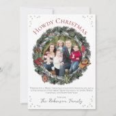 Country Christmas Wreath Family Foto Feiertagskarte (Vorderseite)