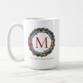 Country Christmas Wreath Family Foto Kaffeetasse (Links)