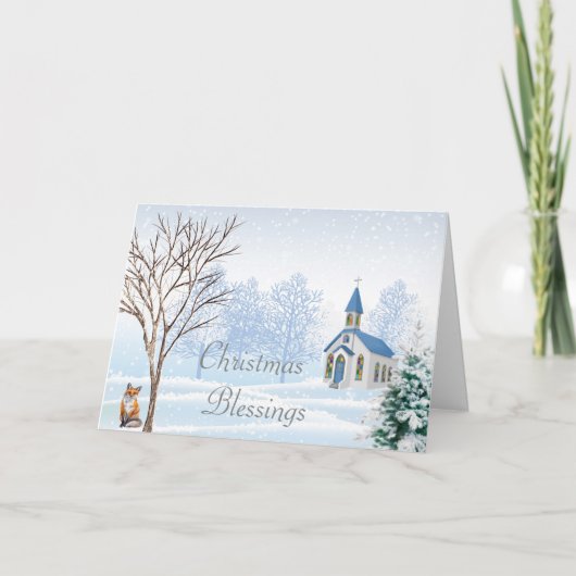 Country Church Christmas Card Feiertagskarte (Vorderseite)