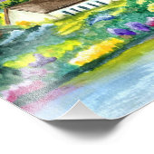 Country Church Wasserfarbenmalerei Fotodruck (Ecke)