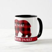 Country Classic Bär, rot kariert Tasse (VorderseiteRechts)