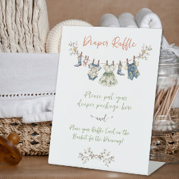 Country Clothesline Babydusche Windelwanne Sockelschild