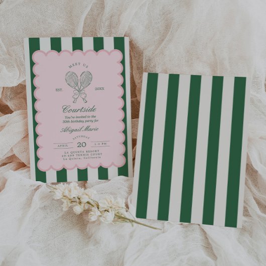 Country Club Court Side Racquet Tennis Birthday Einladung