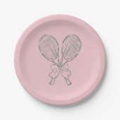 Country Club Courtside Racquet Tennis Birthday Pappteller (Vorderseite)