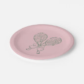 Country Club Courtside Racquet Tennis Birthday Pappteller (Schrägansicht)
