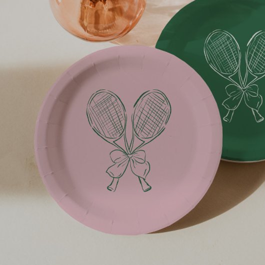 Country Club Courtside Racquet Tennis Birthday Pappteller