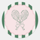 Country Club Courtside Racquet Tennis Birthday Runder Aufkleber (Vorderseite)