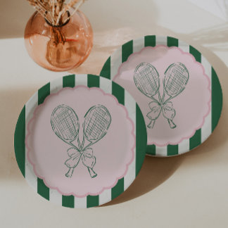 Country Club Courtside Racquet Tennis Geburtstag Pappteller