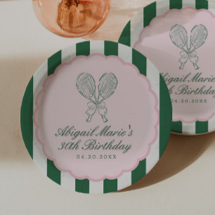 Country Club Courtside Racquet Tennis Geburtstag Pappteller