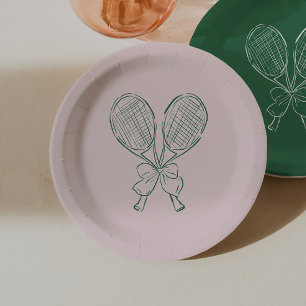 Country Club Courtside Racquet Tennis Geburtstag Pappteller