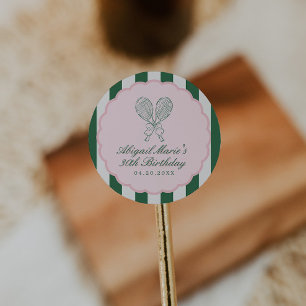 Country Club Courtside Racquet Tennis Geburtstag Runder Aufkleber