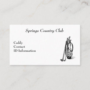 Country Club Golf Caddy Card Visitenkarte