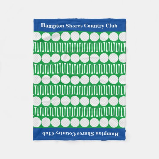 Country Club Golf Cart Blue/Green Fleece Blankon (Vorderseite)