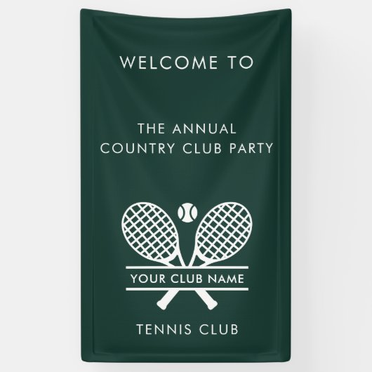 Country Club Name Tennis Mannschaft Veranstaltunge Banner (Vertikal)